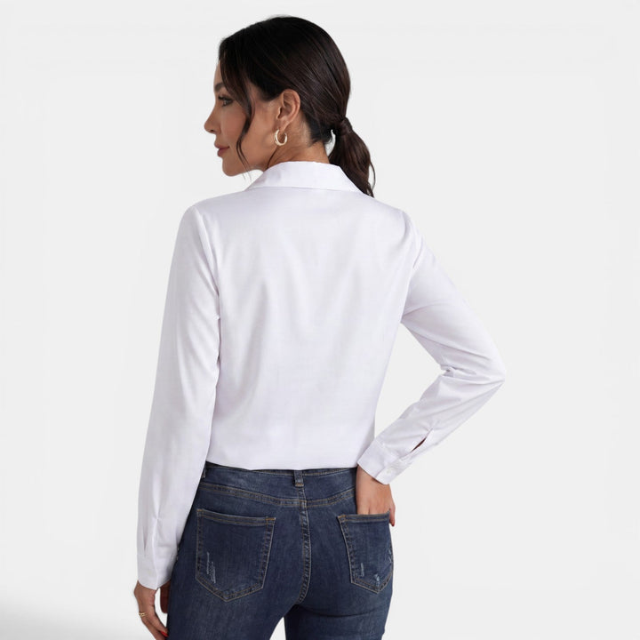 Blusa Mujer Satén Manga Larga