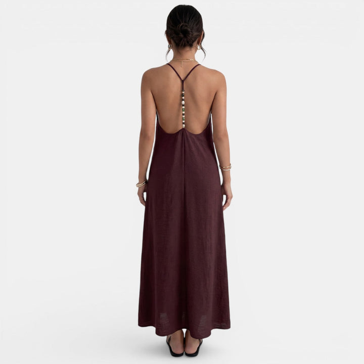 Vestido Largo Fluido Mujer Verano