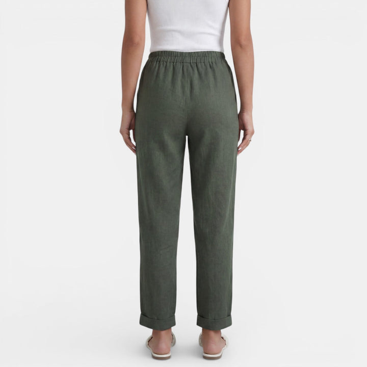 Pantalón Lino Mujer Cintura Alta