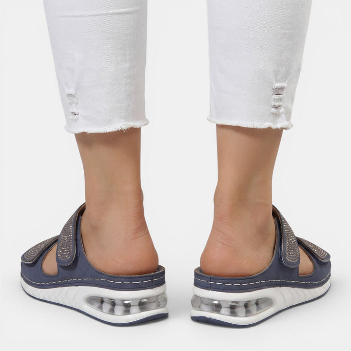 Sandalias Mujer Cuña Ortopédicas Strass