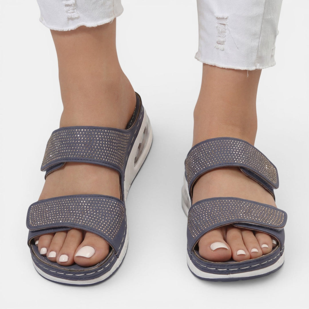 Sandalias Mujer Cuña Ortopédicas Strass