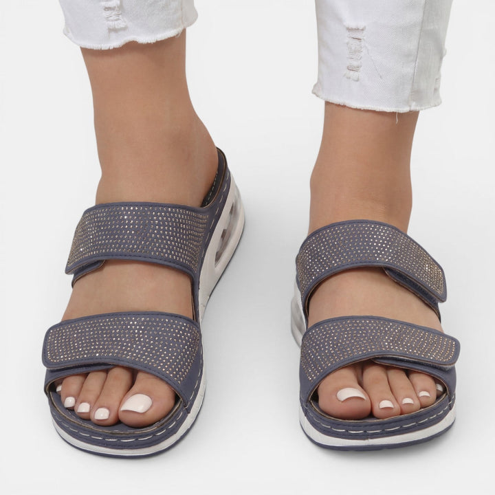 Sandalias Mujer Cuña Ortopédicas Strass