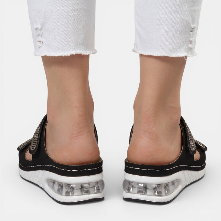 Sandalias Mujer Cuña Ortopédicas Strass