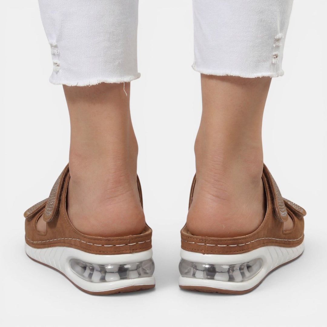 Sandalias Mujer Cuña Ortopédicas Strass