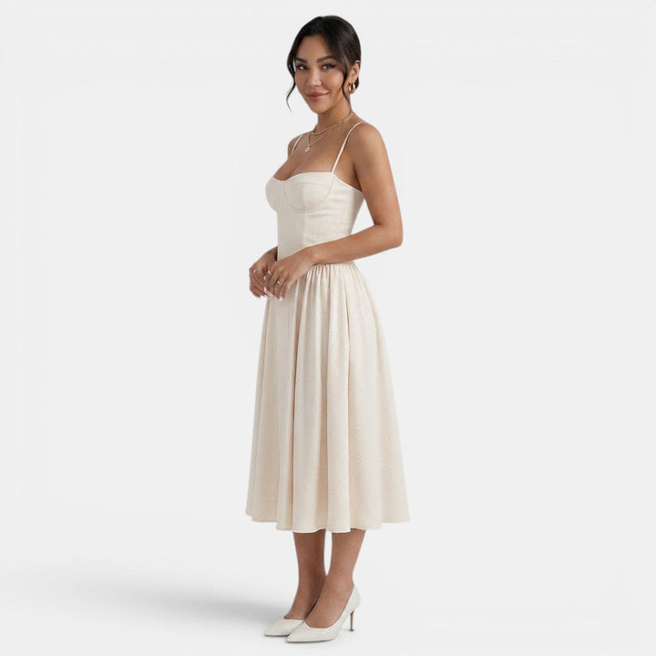 Vestido Midi Corset Mujer Elegante
