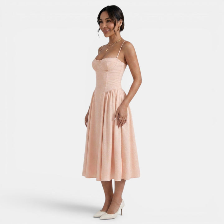 Vestido Midi Corset Mujer Elegante