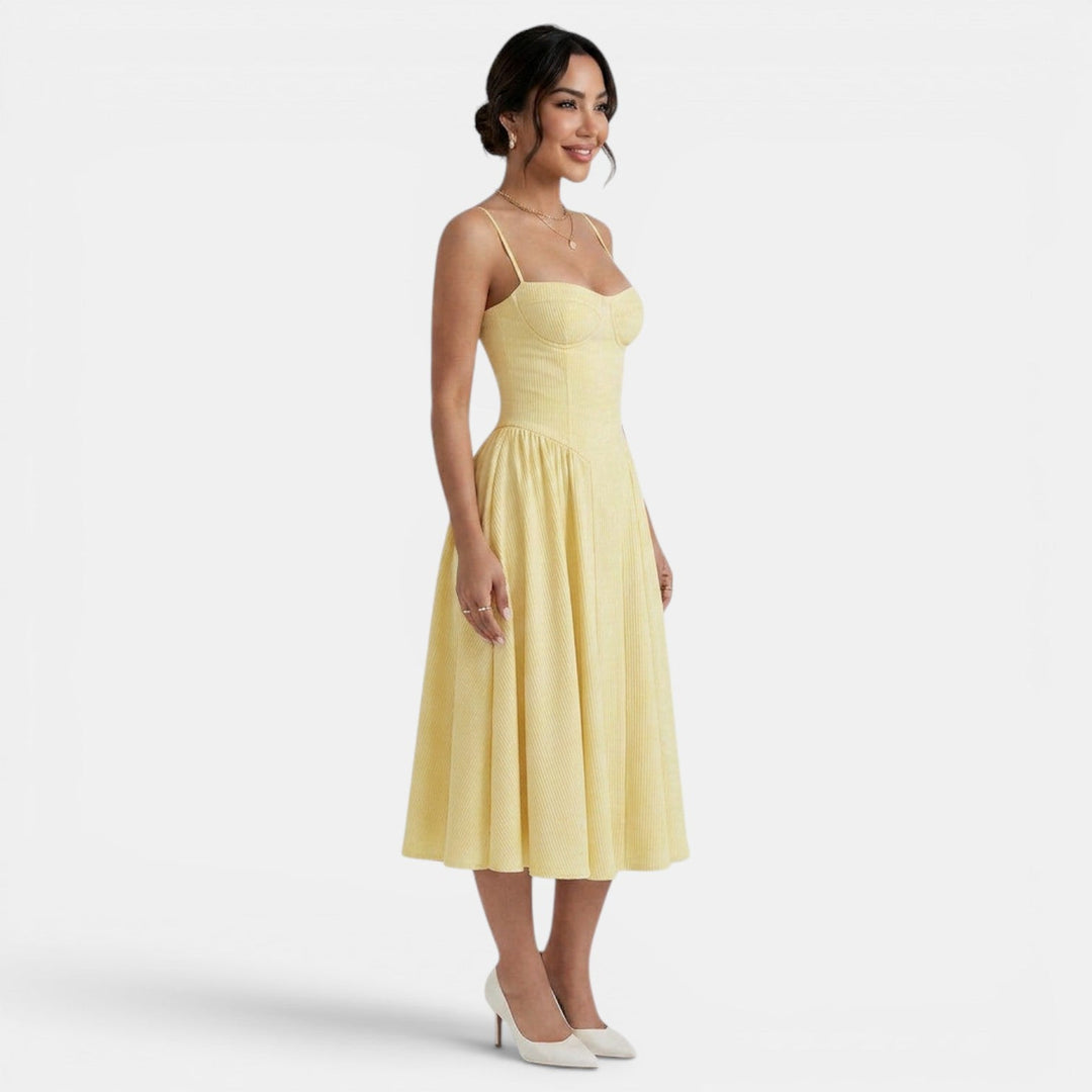 Vestido Midi Corset Mujer Elegante