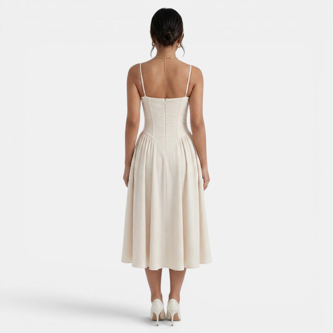 Vestido Midi Corset Mujer Elegante
