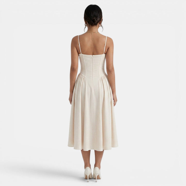Vestido Midi Corset Mujer Elegante