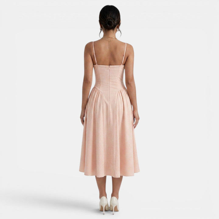 Vestido Midi Corset Mujer Elegante