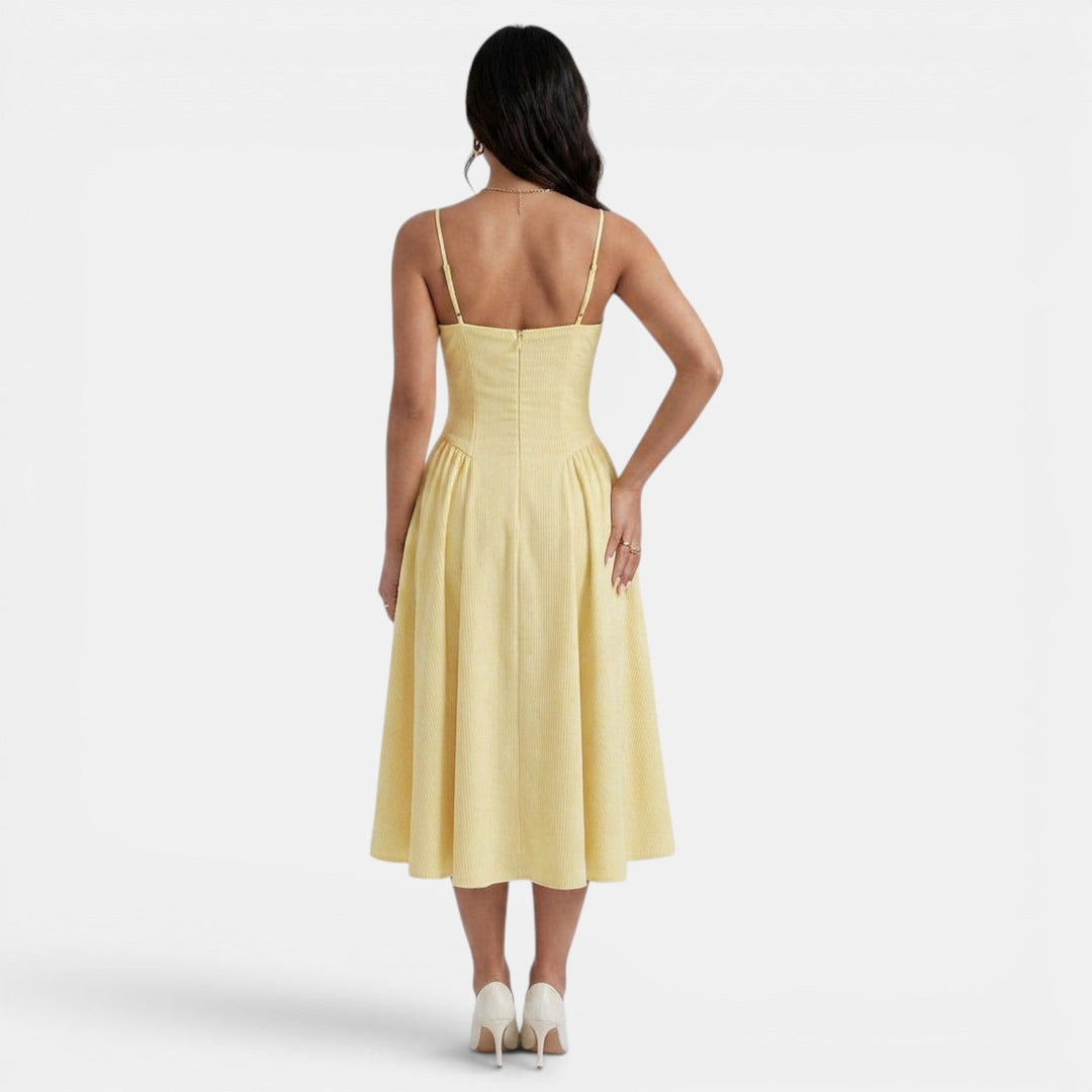 Vestido Midi Corset Mujer Elegante