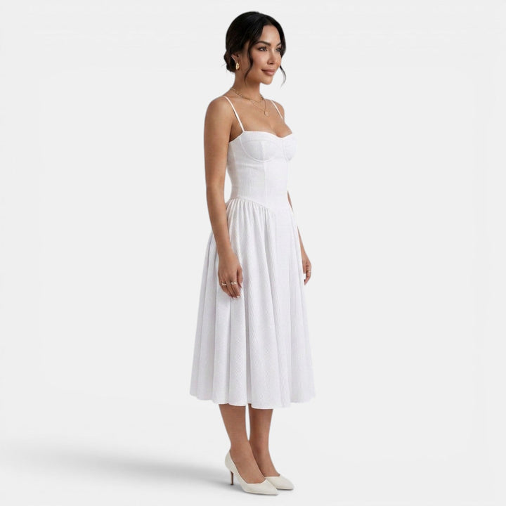 Vestido Midi Corset Mujer Elegante