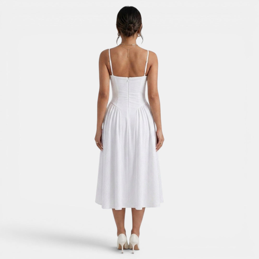 Vestido Midi Corset Mujer Elegante