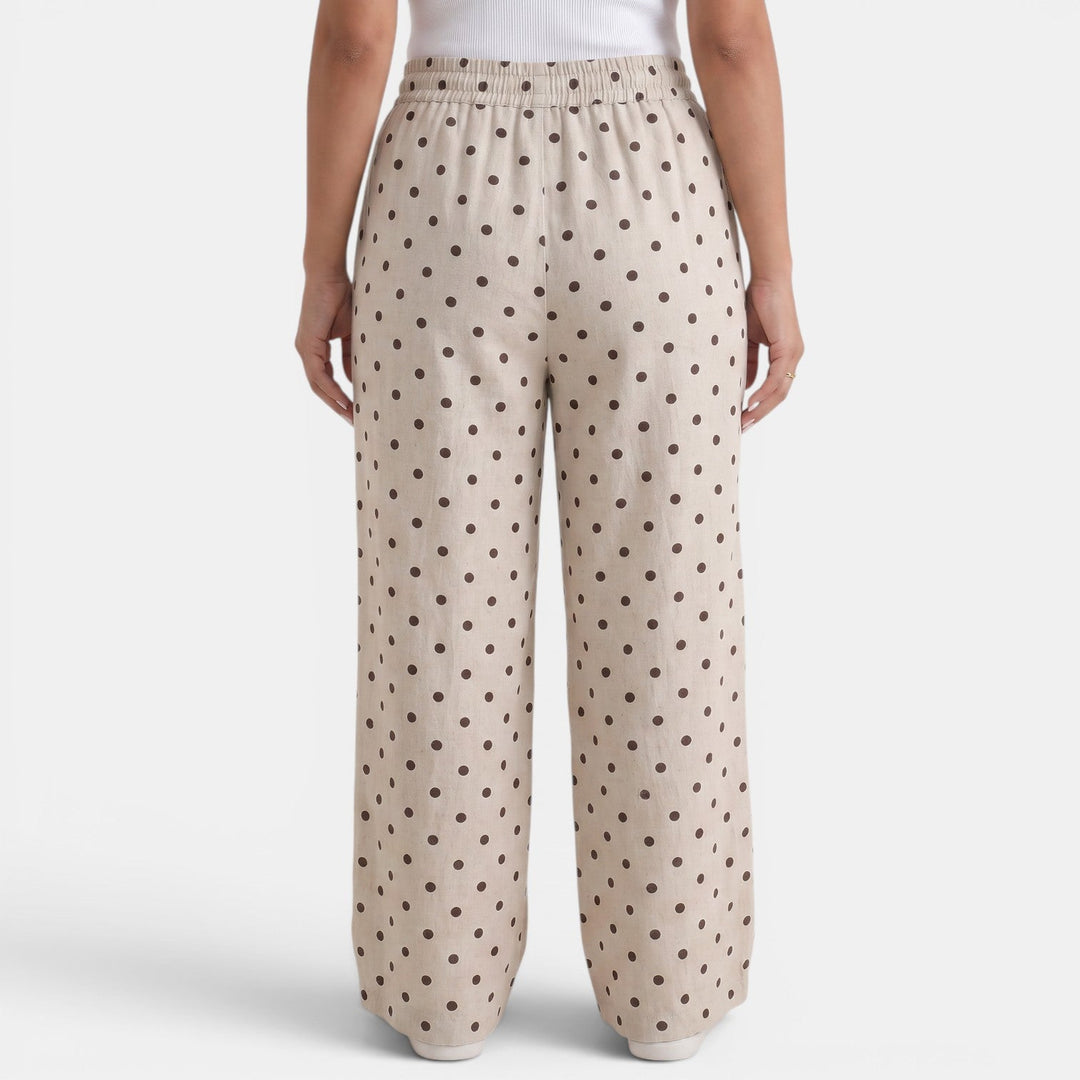 Pantalón Harén Lino Lunares Mujer