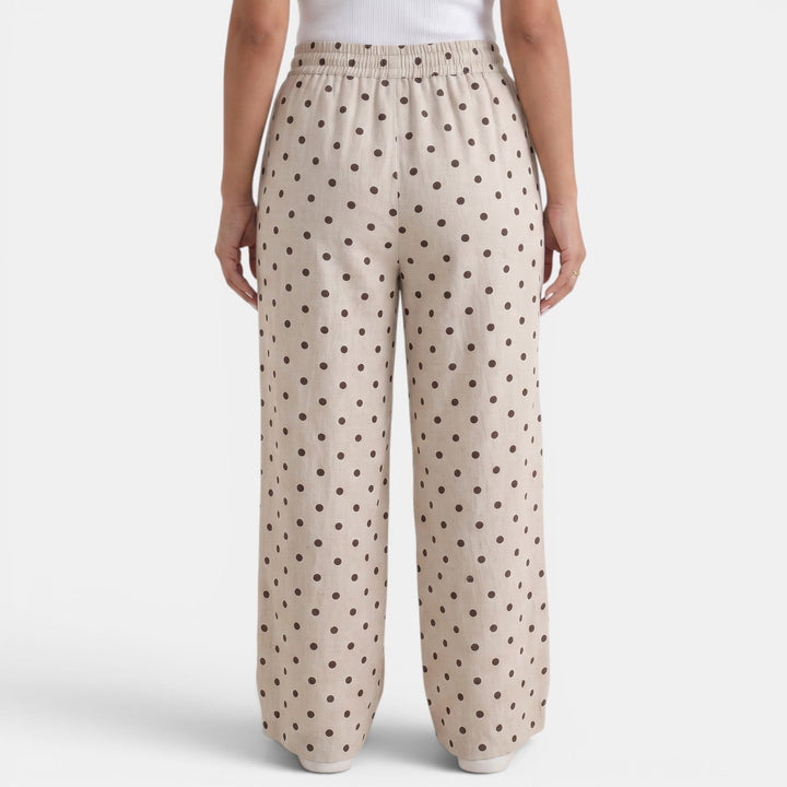 Pantalón Harén Lino Lunares Mujer