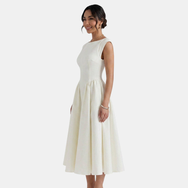Vestido Midi Mujer Espalda Abierta