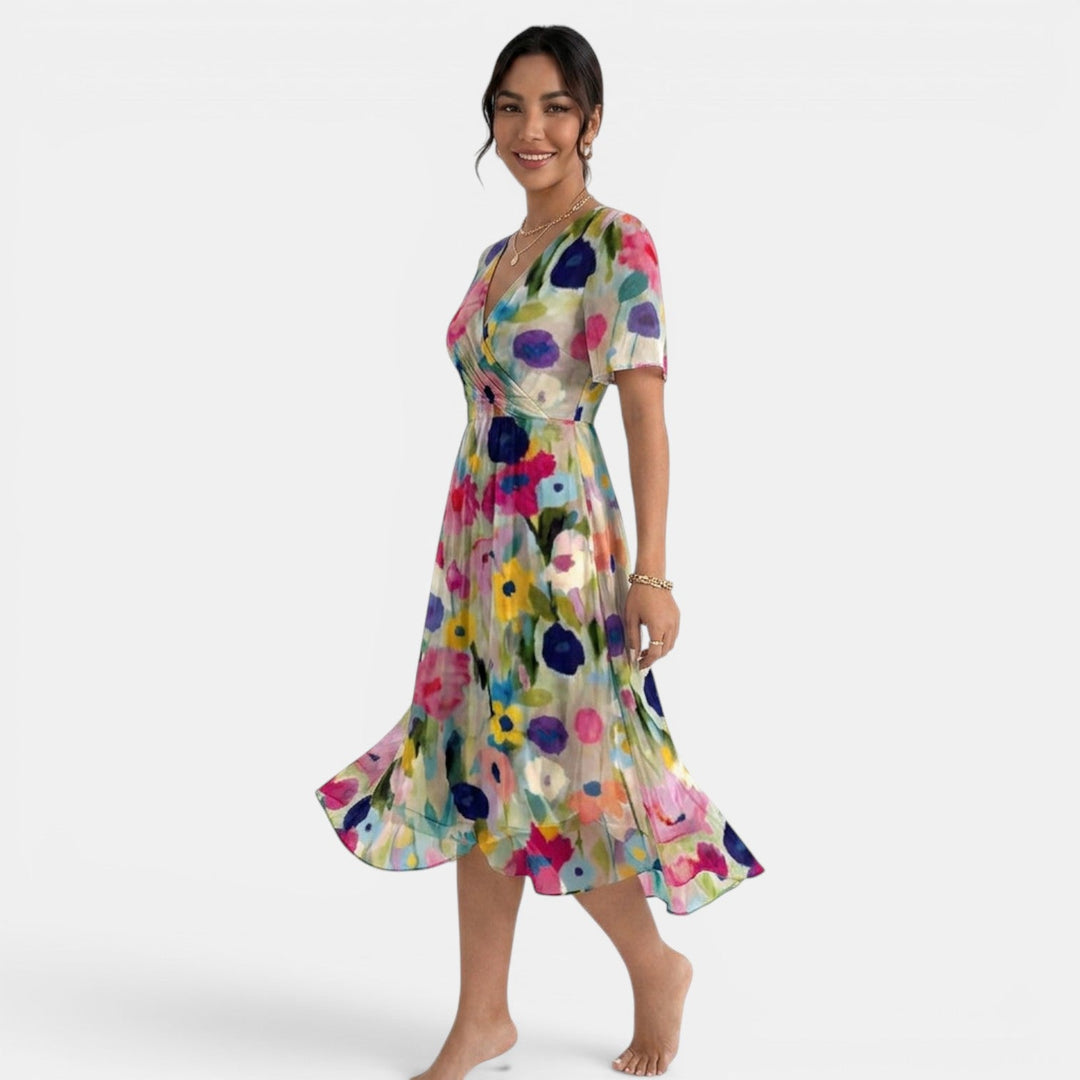 Vestido Midi Floral Mujer Verano