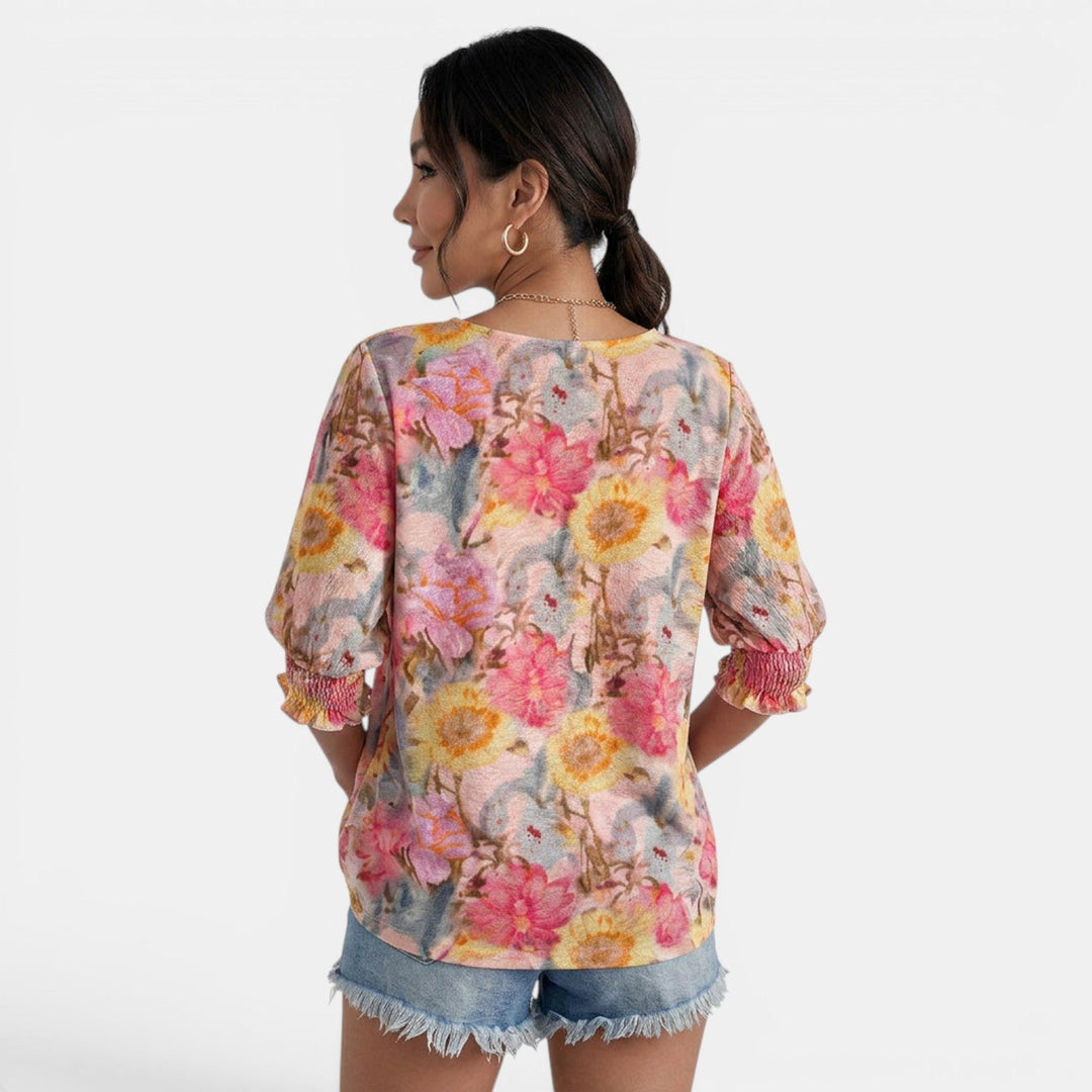 Blusa Floral Mujer Chiffon Verano