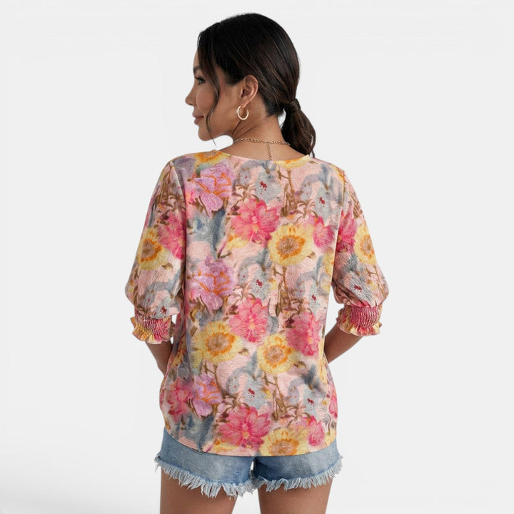Blusa Floral Mujer Chiffon Verano