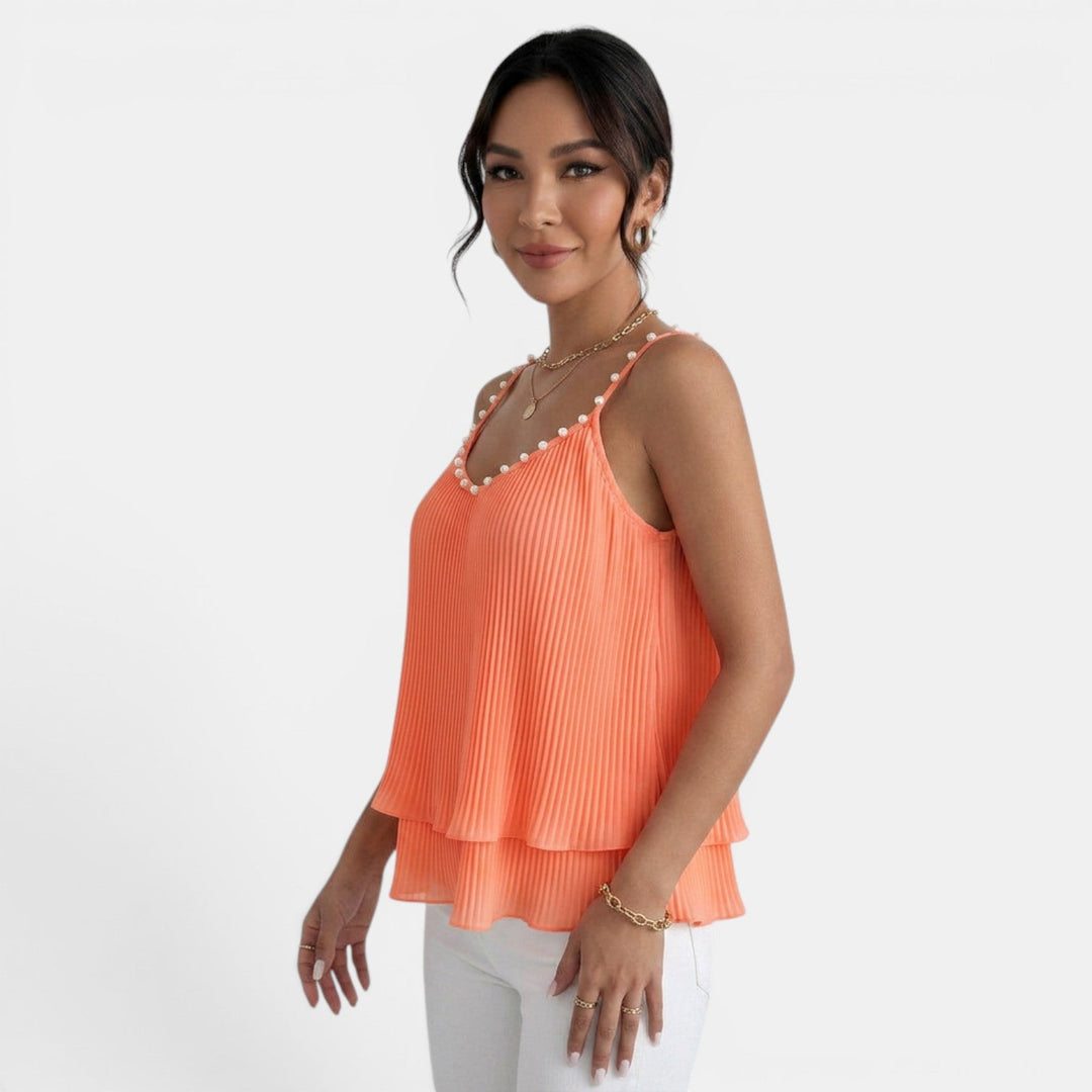 Top Camisola Mujer Perlas