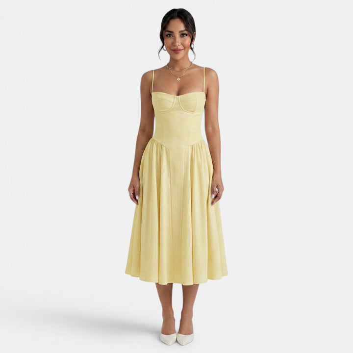 Vestido Midi Corset Mujer Elegante