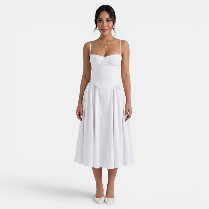 Vestido Midi Corset Mujer Elegante