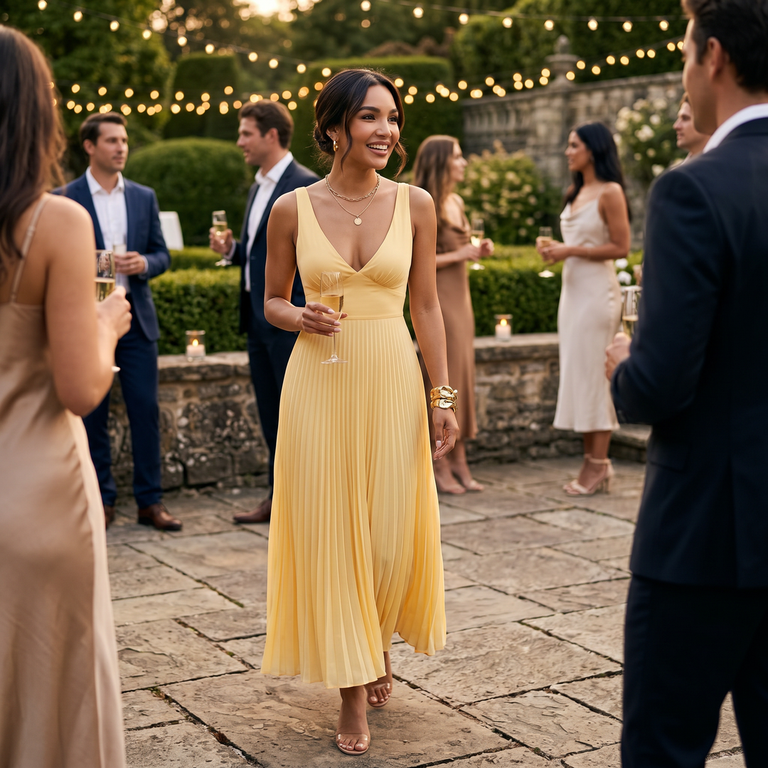 Vestido Midi Satén Mujer Tirantes