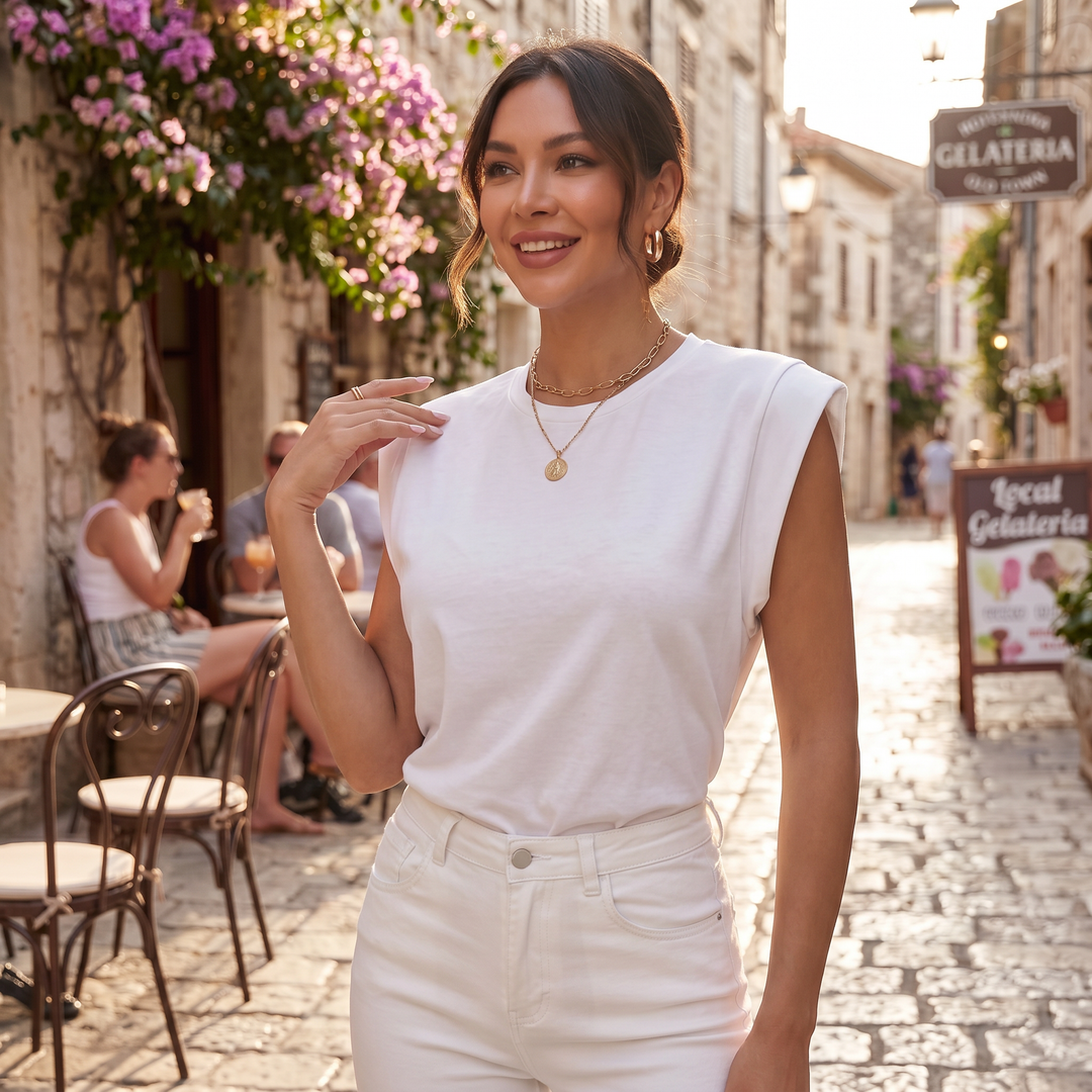 Camisa Mujer Sin Mangas Fluida
