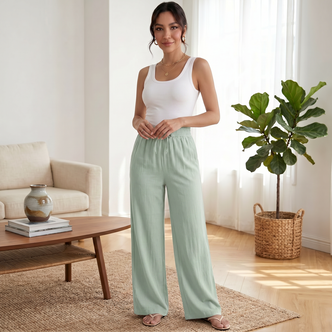 Pantalón Lino Mujer Ancho