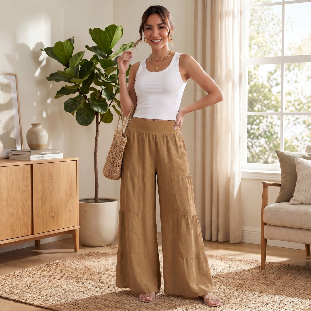 Pantalón Lino Mujer Ancho