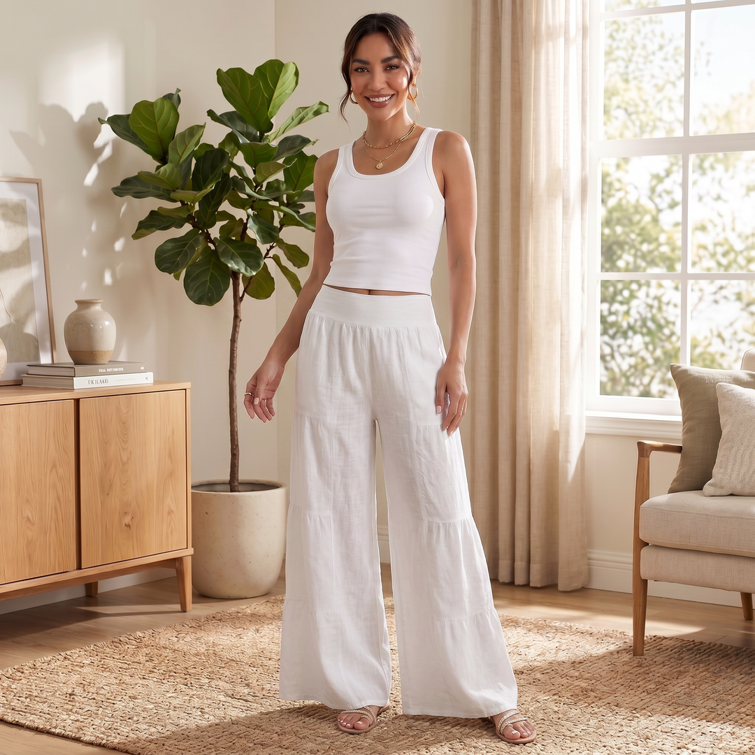 Pantalón Lino Mujer Ancho