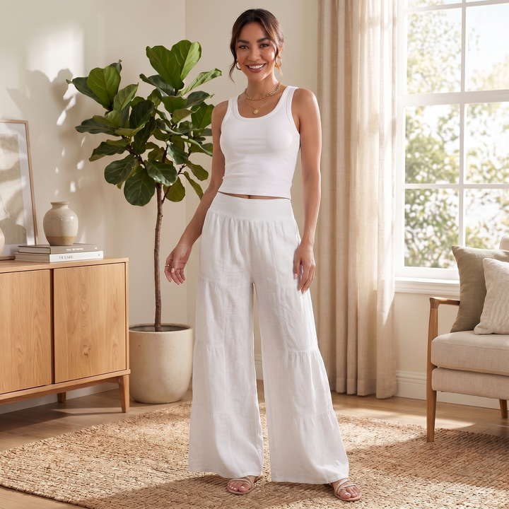 Pantalón Lino Mujer Ancho