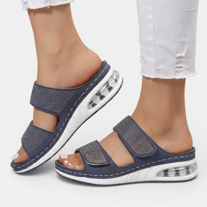 Sandalias Mujer Cuña Ortopédicas Strass