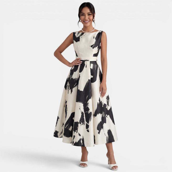 Vestido Midi Estampado Elegante