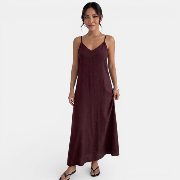 Vestido Largo Fluido Mujer Verano