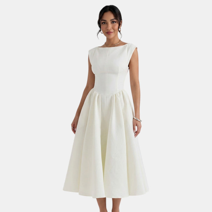 Vestido Midi Mujer Espalda Abierta