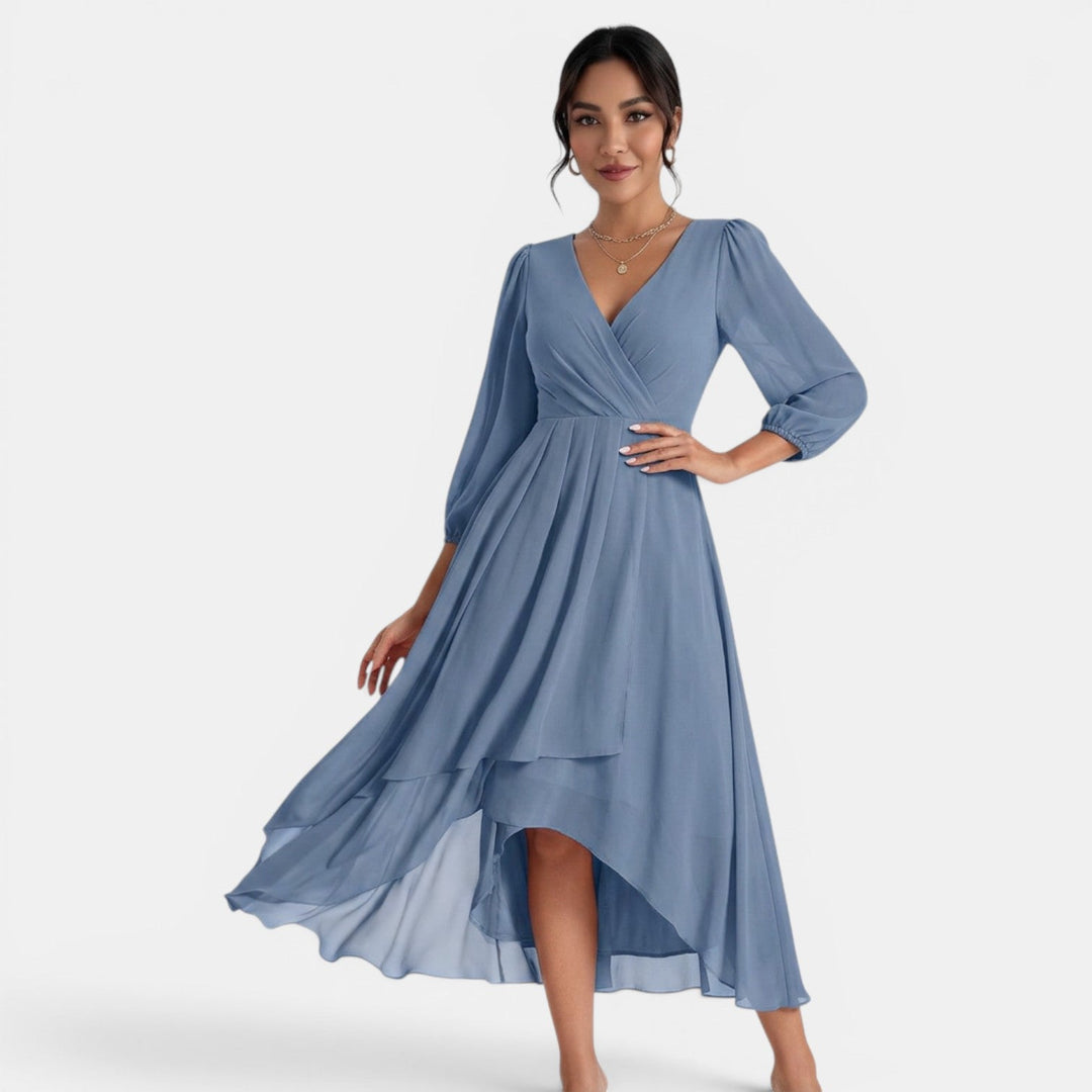 Vestido Midi Mujer Escote V