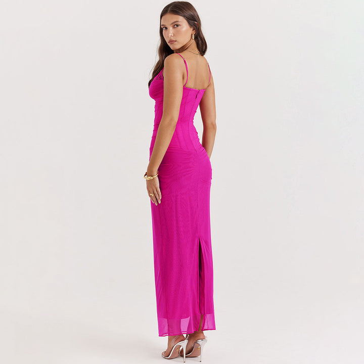 Frida - Vestido largo rosa