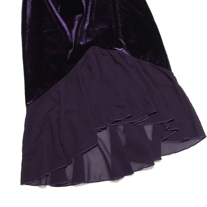 Clara - Minivestido de terciopelo muy escotado con inserciones de malla